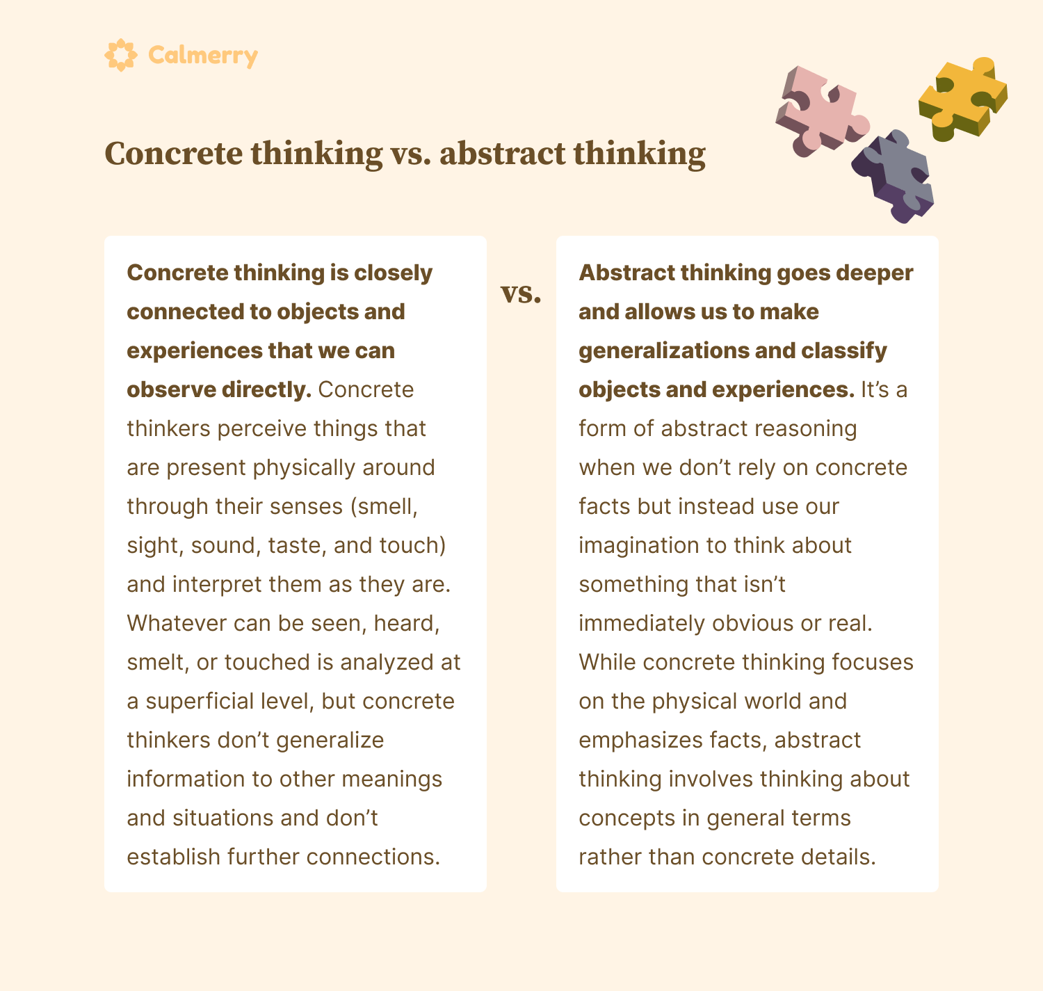 concrete thinking vs abstract thinking