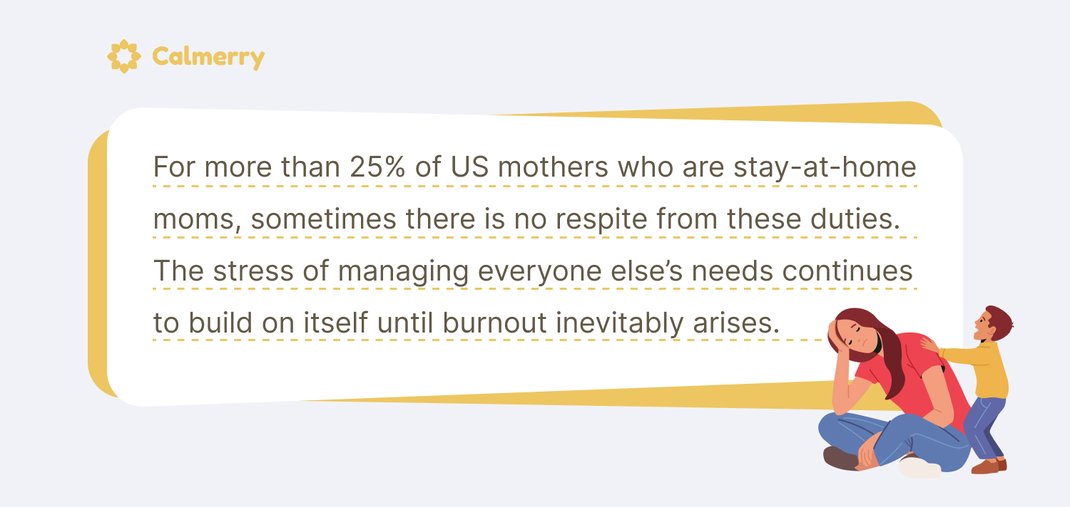 For more than 25% of US mothers who are stay-at-home moms, sometimes there is no respite from these duties