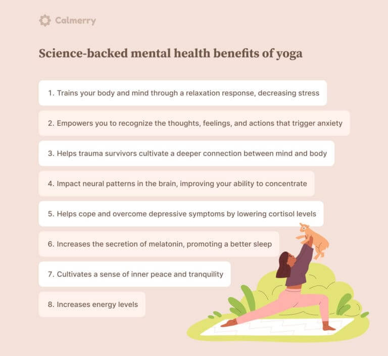 8 Benefits of Yoga for Mental Health, by Science | Calmerry