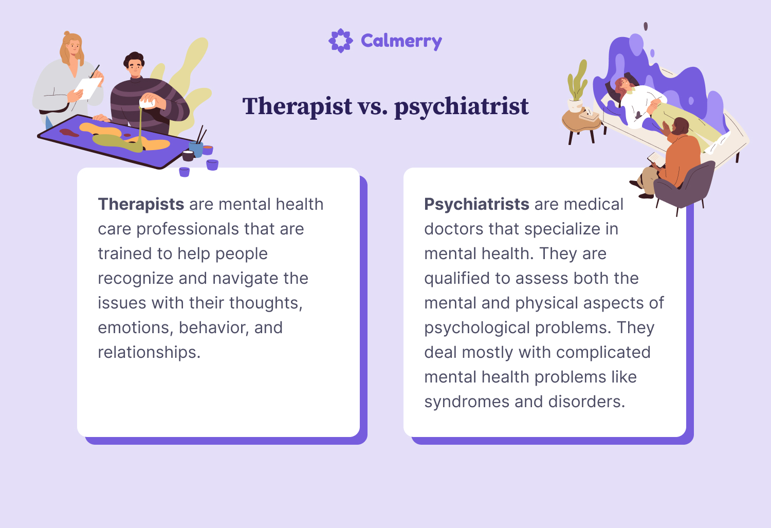 Therapist vs. psychiatrist comparison table