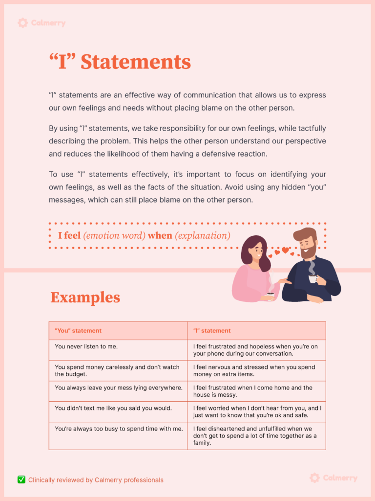 I-statements worksheet