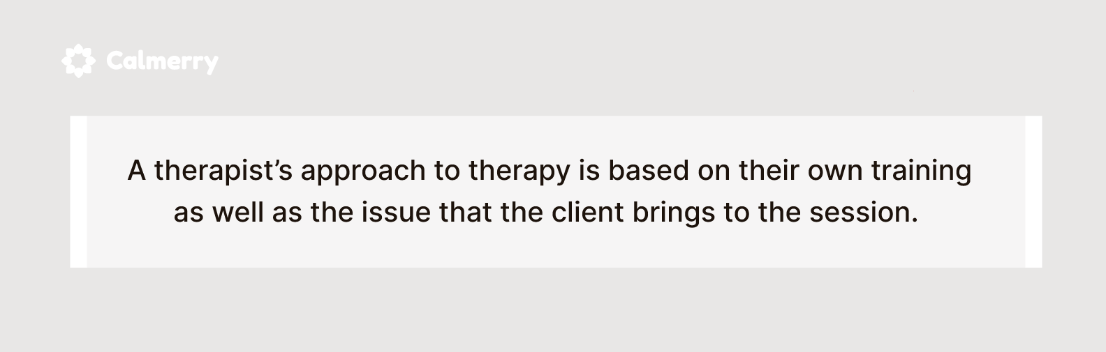 A therapist’s approach to therapy is based on their own training