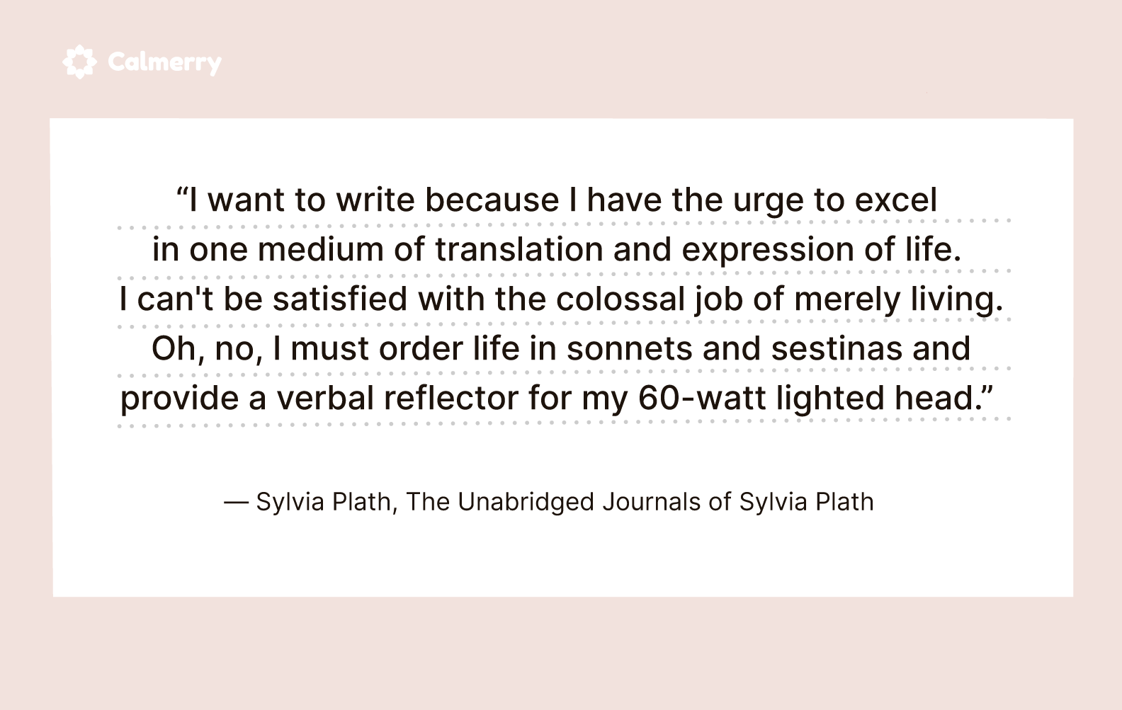 sylvia plath journals quote