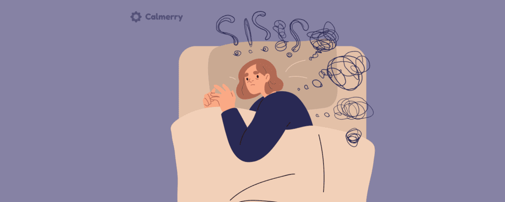 A person feeling anxious at night