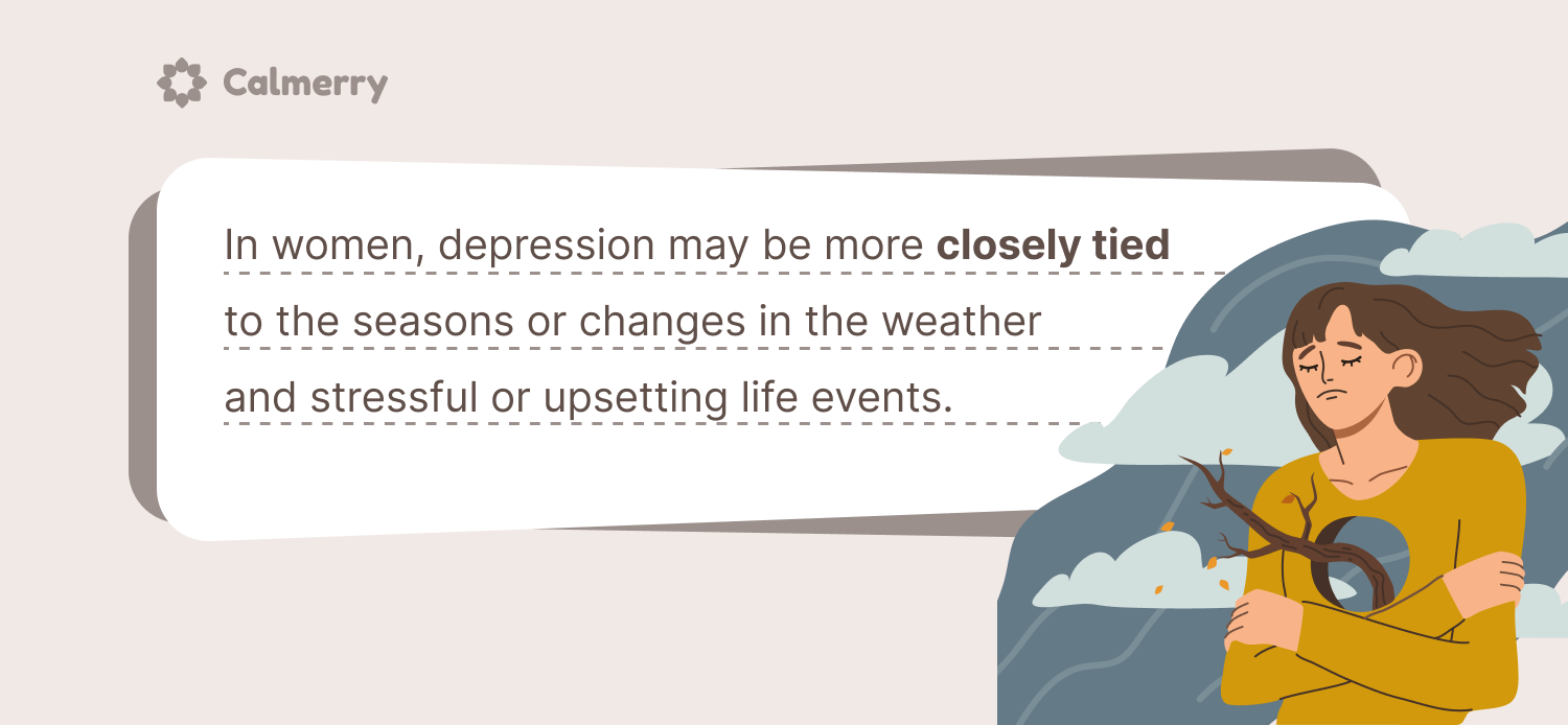 Depression in women because of the weather or stressful and upsetting life events