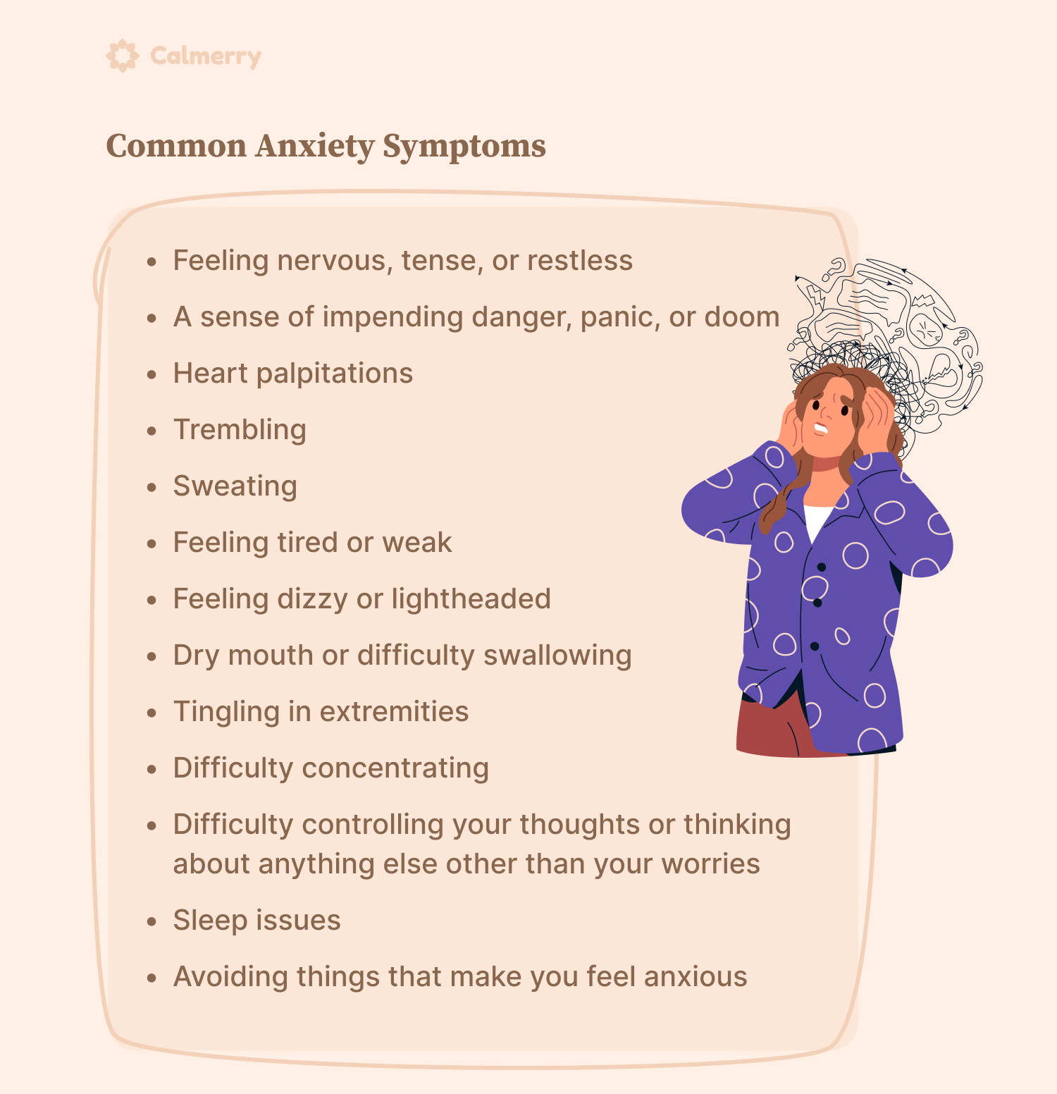 Common physical symptoms of anxiety