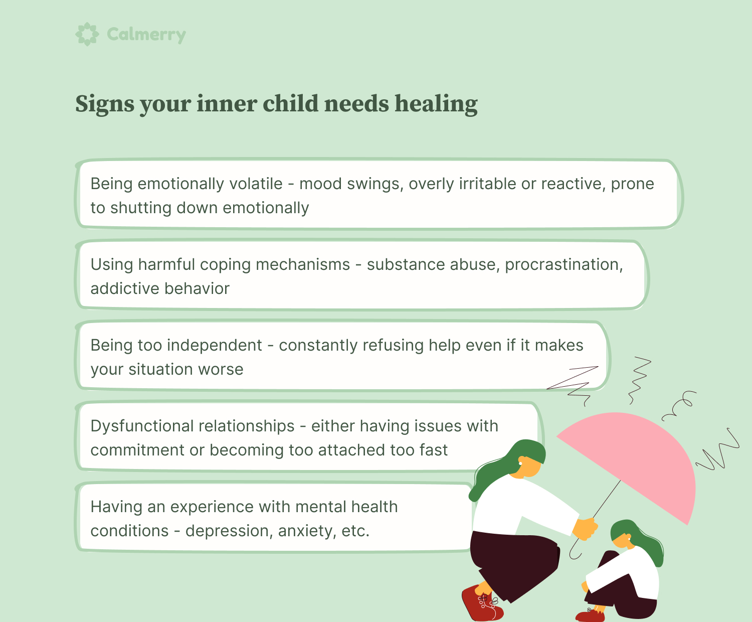 There are a few signs indicating that your inner child needs healing. These may include being emotionally volatile or overly independent