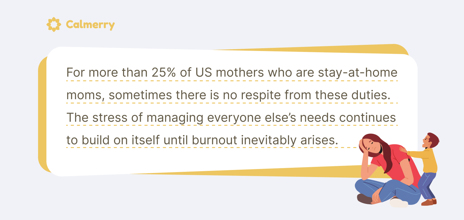 For more than 25% of US mothers who are stay-at-home moms, sometimes there is no respite from these duties.