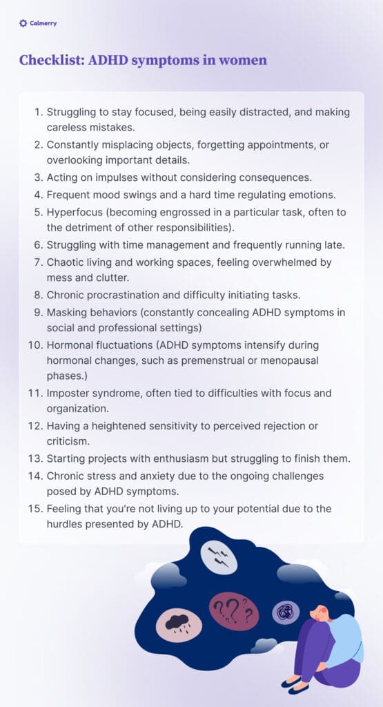 Adhd In Women A Comprehensive Checklist Calmerry