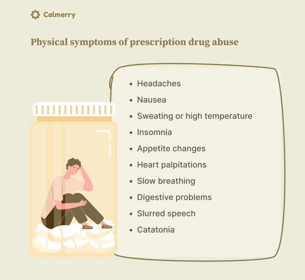 Physical symptoms of prescription drug abuse