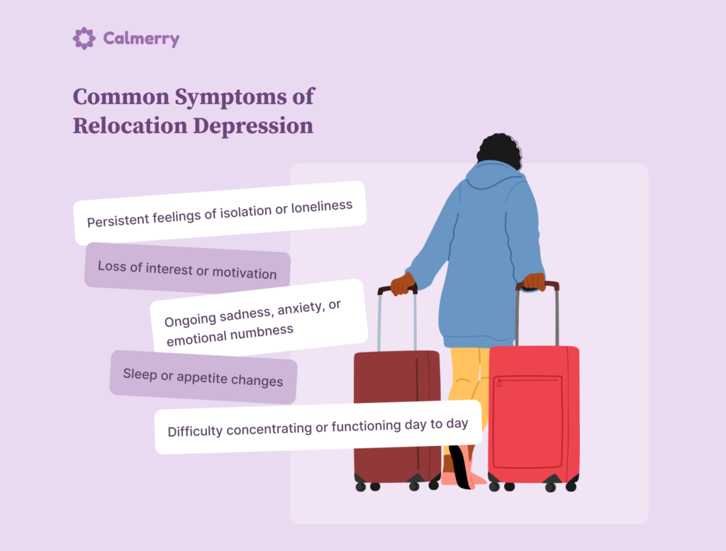 Common symptoms of relocation depression